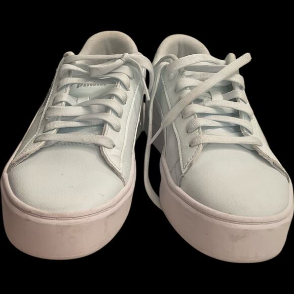 Worn Once Light Blue / White PUMA Carina 2.0 SD Platform Sneakers Women’s Size 9 - Picture 3 of 7